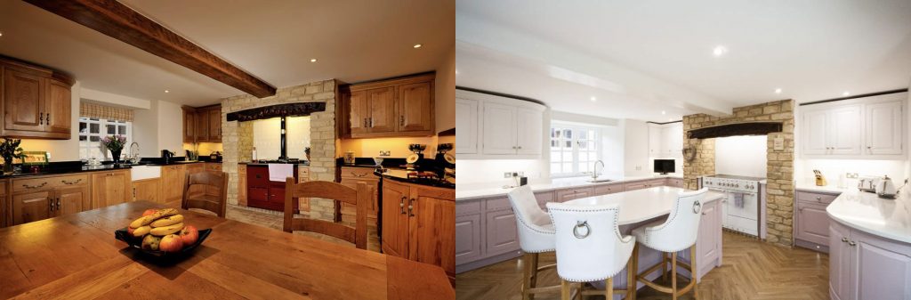 Before and after Bespoke Kitchen Renovation