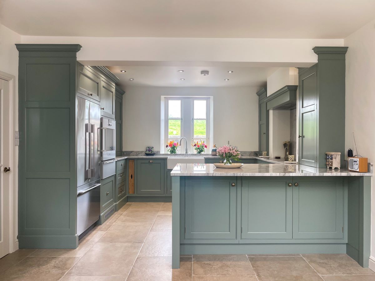 The finished bespoke, handmade kitchen in a listed property